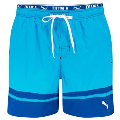 PUMA SWIM MEN COLOUR Block MID Shorts 1P, Blå kombo, M PUMA SWIM MEN COLOUR Block MID Shorts 1P, Blå kombo, M