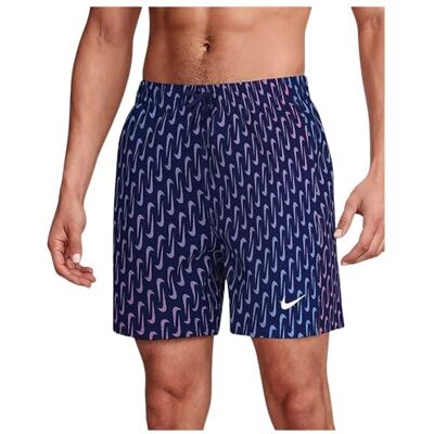 NIKE unisex vuxen Swim Breaker Swoosh Link 5" Volley Short Midnight Navy badbyxor NIKE unisex vuxen Swim Breaker Swoosh Link 5" Volley Short Midnight Navy badbyxor