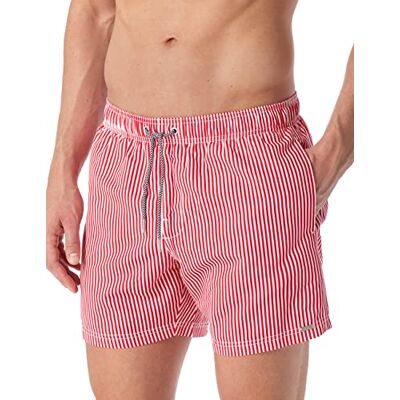 Schiesser Badshorts herr, Randig röd, 4 SE Schiesser Badshorts herr, Randig röd, 4 SE