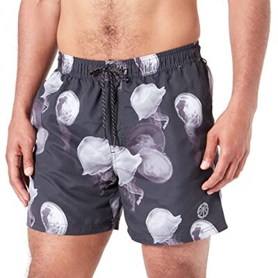 JACK & JONES Mäns JPSTFIJI JJSWIM CORE badshorts, svart/detalj: vit gelyfish, S, Svart/detalj: vit jellyfisk, S JACK & JONES Mäns JPSTFIJI JJSWIM CORE badshorts, svart/detalj: vit gelyfish, S, Svart/detalj: vit jellyfisk, S