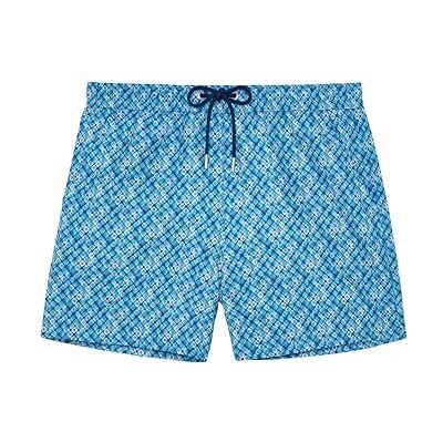 HOM Camaiore badshorts för män (set om 1), Litet tryckt slips med tvättad/tvättad effekt i blått och grönt, XL HOM Camaiore badshorts för män (set om 1), Litet tryckt slips med tvättad/tvättad effekt i blått och grönt, XL