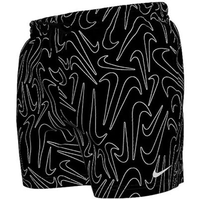 NIKE Swim Breaker Tossed SWOOS 5" Volley Kort Svart NIKE Swim Breaker Tossed SWOOS 5" Volley Kort Svart