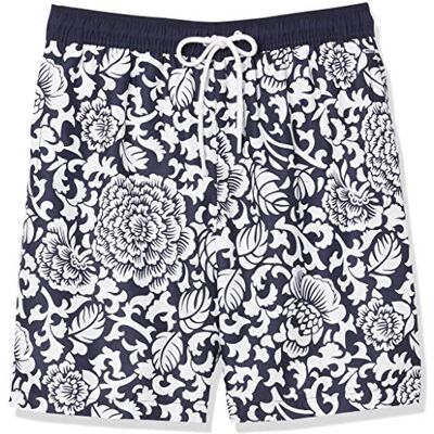 Amazon Essentials Herr 9" snabbtorkande badbyxor, svart blommig, medium Amazon Essentials Herr 9" snabbtorkande badbyxor, svart blommig, medium