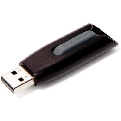 Verbatim USB 3.0 minne, Store'N'Go V3, 64GB, utskjutbar USB-kontakt, svart/grå Verbatim USB 3.0 minne, Store'N'Go V3, 64GB, utskjutbar USB-kontakt, svart/grå