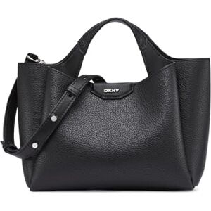 DKNY Dam Willa Mini skolväska 100% polyuretan, S, Svart och silver, Small DKNY Dam Willa Mini skolväska 100% polyuretan, S, Svart och silver, Small