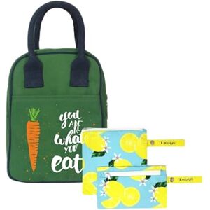 Eco Right Isolerad lunchväska för kvinnor, mathållare för män, lunchlåda för barn till skolan återanvändbar canvas lunchväska, You Are What You Eat & Life Gives Us Only Lemons, Talla única, Lunch Bag Eco Right Isolerad lunchväska för kvinnor, mathållare för män, lunchlåda för barn till skolan återanvändbar canvas lunchväska, You Are What You Eat & Life Gives Us Only Lemons, Talla única, Lunch Bag