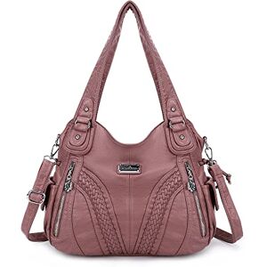 Angelkiss kvinnor topphandtag skolväska handväskor axelväska messengerväska tvättat läder väskor väska (rosa) â'¬¦, Rosa Angelkiss kvinnor topphandtag skolväska handväskor axelväska messengerväska tvättat läder väskor väska (rosa) â'¬¦, Rosa