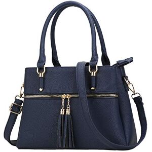 KKXIU kvinnor skolväska väskor handtag axelväskor och handväskor fickor dragkedja läder crossbody väskor, D-marinblå, Medium KKXIU kvinnor skolväska väskor handtag axelväskor och handväskor fickor dragkedja läder crossbody väskor, D-marinblå, Medium