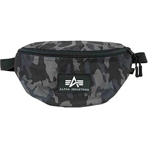 Alpha Industries midjeväska med gummitryck Unisex axelremsväska Black Camo Alpha Industries midjeväska med gummitryck Unisex axelremsväska Black Camo