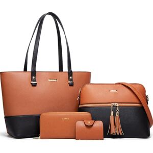 Lovematch Dammode, syntetiskt läder, handväskor, tygväska, axelväska ,topphandtag, skolväska, handväska, set med 4, Large Lovematch Dammode, syntetiskt läder, handväskor, tygväska, axelväska ,topphandtag, skolväska, handväska, set med 4, Large
