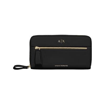 Giorgio Armani dam Diane, präglad logotyp, dragkedja rund, svart, svart, Einheitsgröße Giorgio Armani dam Diane, präglad logotyp, dragkedja rund, svart, svart, Einheitsgröße