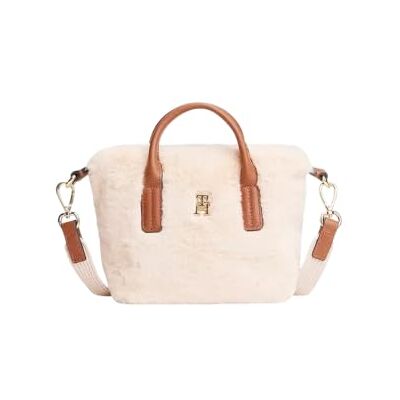Tommy Hilfiger POPETTE MICRO TOTE FURAW0AW19311 Tygväska för kvinnor, beige (beige), en storlek Tommy Hilfiger POPETTE MICRO TOTE FURAW0AW19311 Tygväska för kvinnor, beige (beige), en storlek
