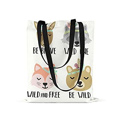 Bonamaison Tote Bag İtryckt med långa svarta handtag, matkasse, shoppingväska, vikbar, kanvasväska, storlek: 48 x 55 cm, flerfärgad, med långa svarta handtag, mångfärgad, med långa svarta handtag Bonamaison Tote Bag İtryckt med långa svarta handtag, matkasse, shoppingväska, vikbar, kanvasväska, storlek: 48 x 55 cm, flerfärgad, med långa svarta handtag, mångfärgad, med långa svarta handtag