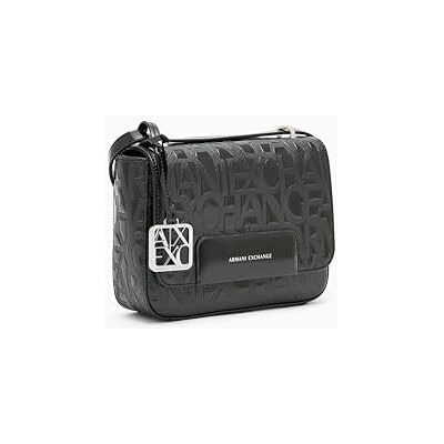 Giorgio Armani Liz Pebble präglad logotyp textur crossbodyväska, svart, TU Giorgio Armani Liz Pebble präglad logotyp textur crossbodyväska, svart, TU