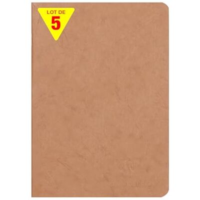Clairefontaine 73316Cpack Age Bag Collection En uppsättning med 5 häftade anteckningsböcker A5 14,8 x 21 cm 96 linjerade sidor vitt papper 90 g glansiga kornomslag läder Clairefontaine 73316Cpack Age Bag Collection En uppsättning med 5 häftade anteckningsböcker A5 14,8 x 21 cm 96 linjerade sidor vitt papper 90 g glansiga kornomslag läder