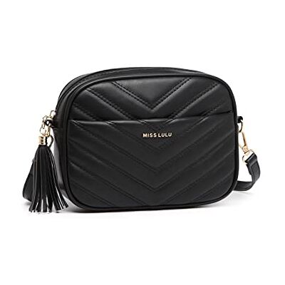 Miss Lulu dam axelväska crossbody bag liten mobilväska för upphängning dagligt arbete shopping resor, 1-Svart, Einheitsgröße Miss Lulu dam axelväska crossbody bag liten mobilväska för upphängning dagligt arbete shopping resor, 1-Svart, Einheitsgröße