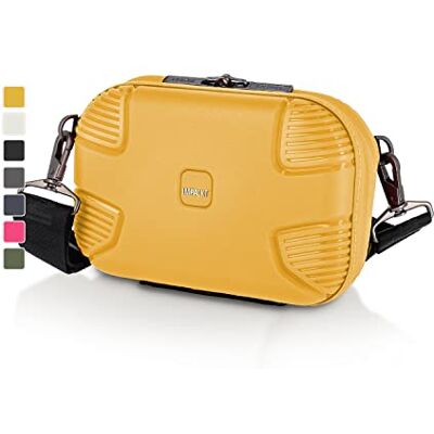 IMPACKT IP1 handbagage Crossbody Bag tillverkad av återvunnen postkonsumentplast; hållbar axelväska med 6 års garanti + avtagbar bärrem, Solnedgång gul, avslappnad IMPACKT IP1 handbagage Crossbody Bag tillverkad av återvunnen postkonsumentplast; hållbar axelväska med 6 års garanti + avtagbar bärrem, Solnedgång gul, avslappnad