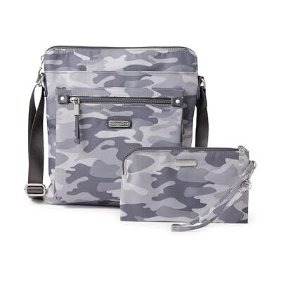 Baggallini womens Go Bagg with RFID Phone Wristlet, Grey Camo Print, One Size US Baggallini womens Go Bagg with RFID Phone Wristlet, Grey Camo Print, One Size US