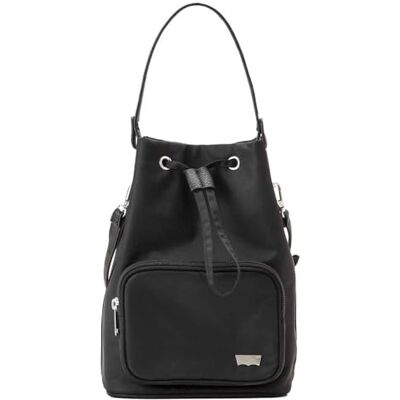 Levi's Bucket Bag för kvinnor, vanlig svart, en, Vanlig svart Levi's Bucket Bag för kvinnor, vanlig svart, en, Vanlig svart