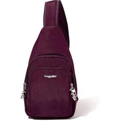 Baggallini Anti-Theft Daytripper Sling 7x12 Crossbody Bag Travel Safe, Securtex Locking Zippers, Slash-Resistant Strap Baggallini Anti-Theft Daytripper Sling 7x12 Crossbody Bag Travel Safe, Securtex Locking Zippers, Slash-Resistant Strap