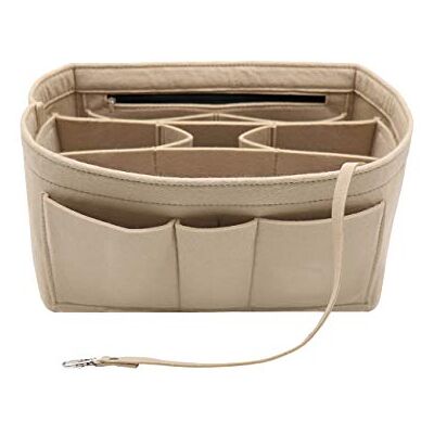 LEXSION Felt Infoga tyg handväska organiserpåse, påse insättning i väska med dragkedja inre ficka passar Neverfull Speedy 8010 beige SL LEXSION Felt Infoga tyg handväska organiserpåse, påse insättning i väska med dragkedja inre ficka passar Neverfull Speedy 8010 beige SL