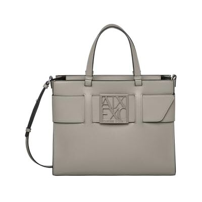 Giorgio Armani Essential, Susie, on Tone Logo Closure Shopping Bag, Brown Base, Brun bas, Einheitsgröße Giorgio Armani Essential, Susie, on Tone Logo Closure Shopping Bag, Brown Base, Brun bas, Einheitsgröße