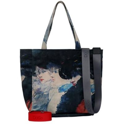 DOGO Dam vegansk mörkblå stor toteväska damer mönster, Material: Polyester, Taille unique DOGO Dam vegansk mörkblå stor toteväska damer mönster, Material: Polyester, Taille unique