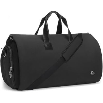 BUG Klädväskor, konvertibel plaggväska med axelrem, skofack, handbagage resedräkt, 2-i-1 plagg duffelväska för män kvinnor weekendväska (extra stor mörksvart) BUG Klädväskor, konvertibel plaggväska med axelrem, skofack, handbagage resedräkt, 2-i-1 plagg duffelväska för män kvinnor weekendväska (extra stor mörksvart)