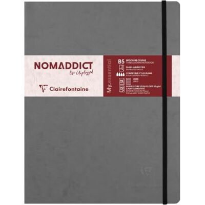 Clairefontaine 794465C Collection Age Bag Un Carnet Élastiqué Cousu My.Essential Gris B5 19x25 cm 192 Pages Numérotées Lignées Papier Ivoire 90 g Couverture Carte Lustrée Grain Cuir Clairefontaine 794465C Collection Age Bag Un Carnet Élastiqué Cousu My.Essential Gris B5 19x25 cm 192 Pages Numérotées Lignées Papier Ivoire 90 g Couverture Carte Lustrée Grain Cuir