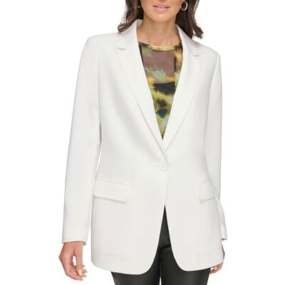 DKNY dam Kvinnors Frosted Twill 1 Btn Business Suit Jacka DKNY dam Kvinnors Frosted Twill 1 Btn Business Suit Jacka