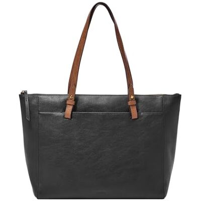 Fossil Women's Rachel Leather Tote Bag Purse Handbag, Black/Brown (Model: ZB7507001) Fossil Women's Rachel Leather Tote Bag Purse Handbag, Black/Brown (Model: ZB7507001)