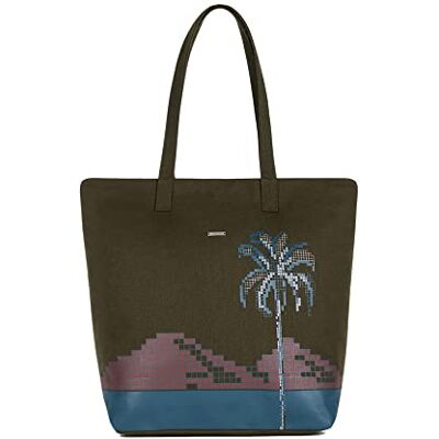Eco Right handväskor dam, strandväska med dragkedja, shopper damer stor tillverkad av vattentät ekologisk bomull, Seaside Dusk, Einheitsgröße Eco Right handväskor dam, strandväska med dragkedja, shopper damer stor tillverkad av vattentät ekologisk bomull, Seaside Dusk, Einheitsgröße