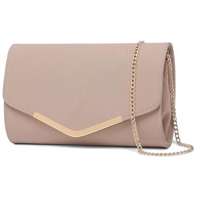 Miss Lulu damer kuvert clutch elegant aftonväska brudväska kuvert kuvertväska handväska med kedja för bröllop fest bal, ROSA Miss Lulu damer kuvert clutch elegant aftonväska brudväska kuvert kuvertväska handväska med kedja för bröllop fest bal, ROSA