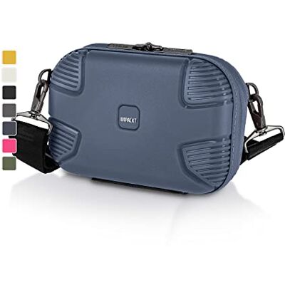IMPACKT IP1 handbagage Crossbody Bag tillverkad av återvunnen postkonsumentplast; hållbar axelväska med 6 års garanti + avtagbar bärrem, Glaciärblå IMPACKT IP1 handbagage Crossbody Bag tillverkad av återvunnen postkonsumentplast; hållbar axelväska med 6 års garanti + avtagbar bärrem, Glaciärblå