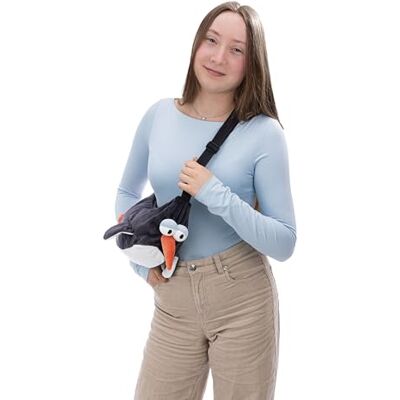 NICI 62458 Crossbody-väska i form av pingvinen Jorge Thunder på 30 x 18 x 9 cm, snygg och praktisk axelväska i söt pingvinform för flickor och tonåringar, present för fans, grå NICI 62458 Crossbody-väska i form av pingvinen Jorge Thunder på 30 x 18 x 9 cm, snygg och praktisk axelväska i söt pingvinform för flickor och tonåringar, present för fans, grå