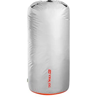 Tatonka Packpåse Dry Sack 80 l – vattentät packpåse med rullstängning och spänne – tillverkad av återvunnen polyester – 80 liter volym (grå) Tatonka Packpåse Dry Sack 80 l – vattentät packpåse med rullstängning och spänne – tillverkad av återvunnen polyester – 80 liter volym (grå)