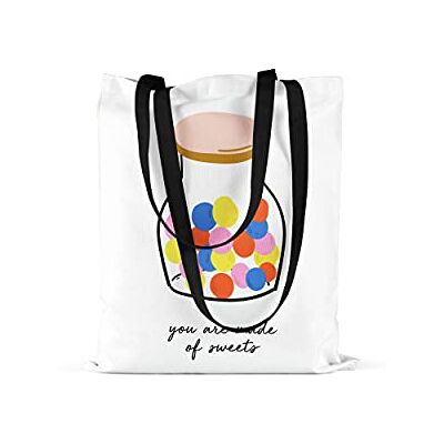 Bonamaison Tote Bag İtryckt med långa svarta handtag, matkasse, shoppingväska, vikbar, kanvasväska, storlek: 48 x 55 cm, flerfärgad, med långa svarta handtag, mångfärgad, med långa svarta handtag Bonamaison Tote Bag İtryckt med långa svarta handtag, matkasse, shoppingväska, vikbar, kanvasväska, storlek: 48 x 55 cm, flerfärgad, med långa svarta handtag, mångfärgad, med långa svarta handtag