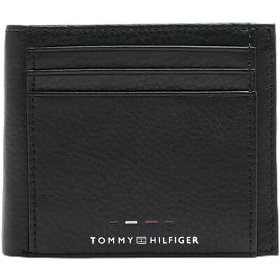 Tommy Hilfiger Herr TH Premium läder extra CC mynt AM0AM13296 dubbelvikt plånbok, svart, en storlek, Svart, one size Tommy Hilfiger Herr TH Premium läder extra CC mynt AM0AM13296 dubbelvikt plånbok, svart, en storlek, Svart, one size