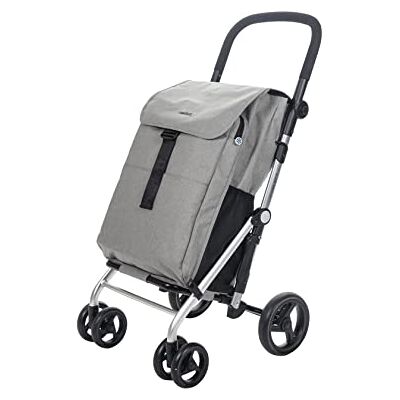 Carlett 4 Wheel Lett470 Classic Family Folding Trolley with Large Capacity, 32 kg, 64L Shopping, 10.5L Thermal Bag and Back Pocket Grey, 32kg, Grå Carlett 4 Wheel Lett470 Classic Family Folding Trolley with Large Capacity, 32 kg, 64L Shopping, 10.5L Thermal Bag and Back Pocket Grey, 32kg, Grå
