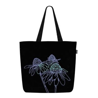 Eco Right Ecoright Stora tygväskor för kvinnor, med innerficka, återanvändbar tygväska med dragkedja för skola, arbete, shopping, strand, Nattträdgård, One Size Eco Right Ecoright Stora tygväskor för kvinnor, med innerficka, återanvändbar tygväska med dragkedja för skola, arbete, shopping, strand, Nattträdgård, One Size