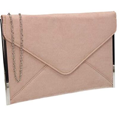 SwankySwans kvinnors Louis mocka smal kuvert fest bal kuvertväska, Beige (naken), 2x18.5x29 cm (W x H x L) SwankySwans kvinnors Louis mocka smal kuvert fest bal kuvertväska, Beige (naken), 2x18.5x29 cm (W x H x L)