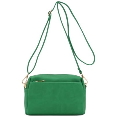 FashionPuzzle trippel dragkedja liten axelremsväska, 53% nylon/42% polyester/5% spandex, One Size, Crossbody väska FashionPuzzle trippel dragkedja liten axelremsväska, 53% nylon/42% polyester/5% spandex, One Size, Crossbody väska