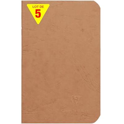 Clairefontaine 73416Cpack Age Bag Collection En uppsättning med 5 häftade anteckningsböcker 9 x 14 cm 96 linjerade sidor vitt papper 90 g glansigt korthållare läder Clairefontaine 73416Cpack Age Bag Collection En uppsättning med 5 häftade anteckningsböcker 9 x 14 cm 96 linjerade sidor vitt papper 90 g glansigt korthållare läder