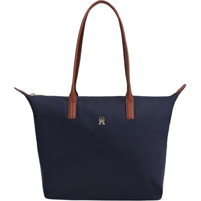 Tommy Hilfiger Women Popette Tote AW0AW17711 Tote, blå (Space Blue), en storlek Tommy Hilfiger Women Popette Tote AW0AW17711 Tote, blå (Space Blue), en storlek