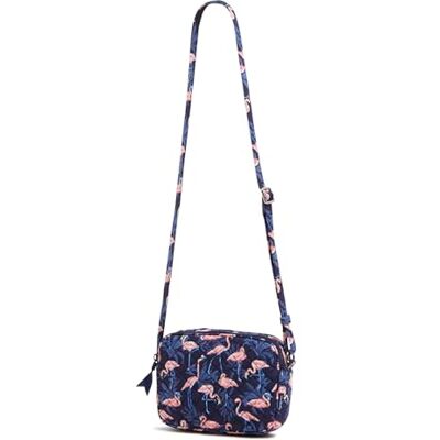 Vera Bradley dam bomull Evie crossbody handväska, Flamingo fest, One Size Vera Bradley dam bomull Evie crossbody handväska, Flamingo fest, One Size
