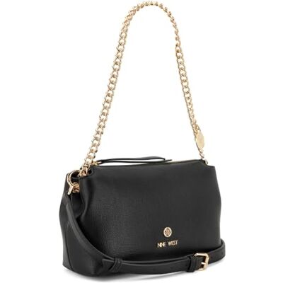 Nine West Kyrie konvertibel crossbody axel, Svart, Medium Nine West Kyrie konvertibel crossbody axel, Svart, Medium