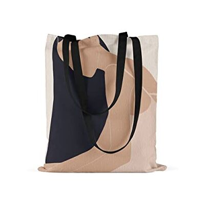 Bonamaison Tryckt handväska, 100% bomull, återanvändbar shoppingväska, miljövänlig, hopfällbar, tygväska med svarta handtag, 48 x 55 cm tillverkad i Turkiet, Flerfärgad, 48x55 Cm, Med svarta Bonamaison Tryckt handväska, 100% bomull, återanvändbar shoppingväska, miljövänlig, hopfällbar, tygväska med svarta handtag, 48 x 55 cm tillverkad i Turkiet, Flerfärgad, 48x55 Cm, Med svarta