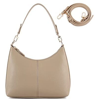 Keyli Små axelväskor för kvinnor mini handväska vattentät mjuk läder crossbody väskor för arbete shopping resor, Khaki, 11"L x 4.5"W x 9"H Keyli Små axelväskor för kvinnor mini handväska vattentät mjuk läder crossbody väskor för arbete shopping resor, Khaki, 11"L x 4.5"W x 9"H