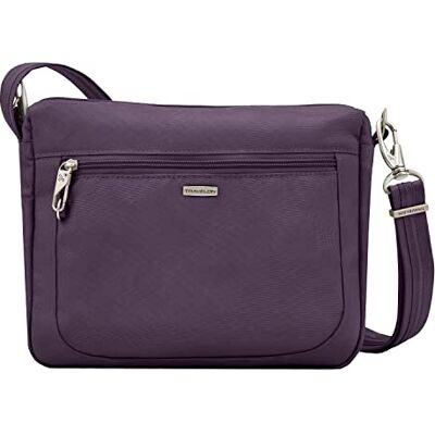 Travelon Unisex anti-stöld klassisk liten öst/väst crossbody, Lila, en storlek Travelon Unisex anti-stöld klassisk liten öst/väst crossbody, Lila, en storlek