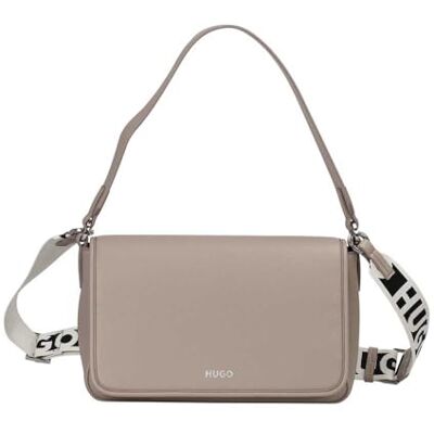 HUGO Bel Shoulder Bag Flap, axelväska för kvinnor, mörk beige, en storlek, Mörkbeige, Talla única HUGO Bel Shoulder Bag Flap, axelväska för kvinnor, mörk beige, en storlek, Mörkbeige, Talla única